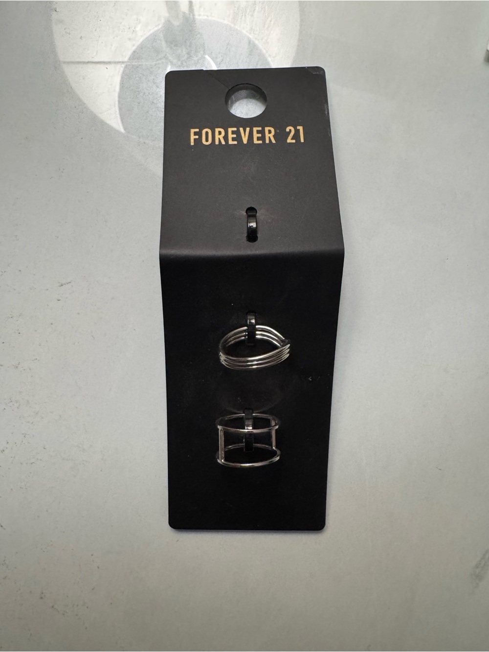 Forever 21 Silver Tone Ring Display Card